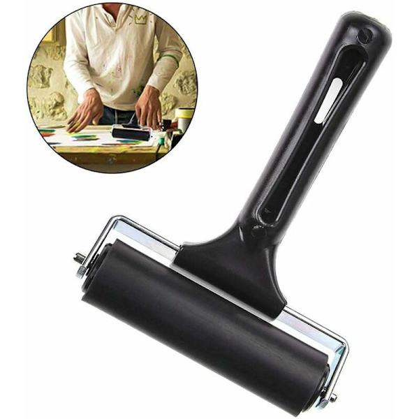 2-osainen mustetelat 6 cm ja 10 cm Brayer kumitela linoleikkaus- ja puupiirroksiin