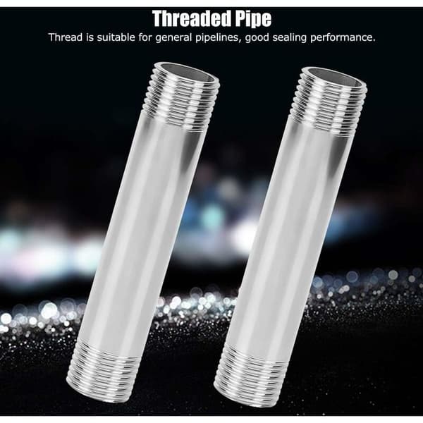 Nippel - Rustfrit stål rør- og rørfittings 98 mm BSP 3/4 han x han gevindrørfittings (2 stk.) (Størrelse: 3/4BSP)