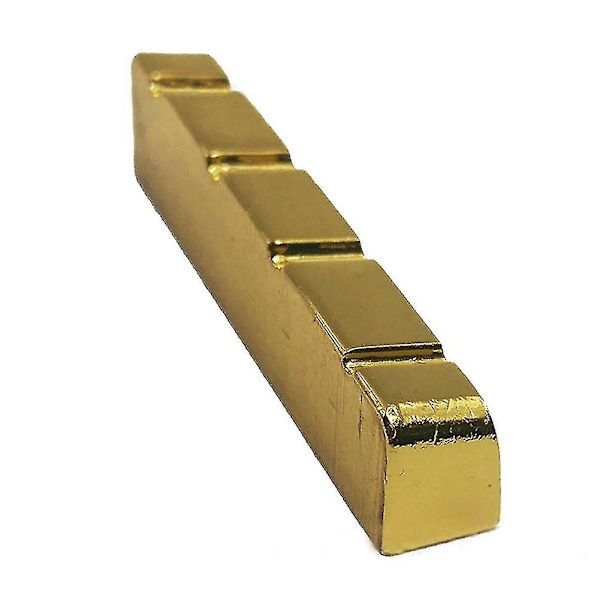 4-strängad slitsad mässingsguld elektrisk basgitarr stallmutter-1
