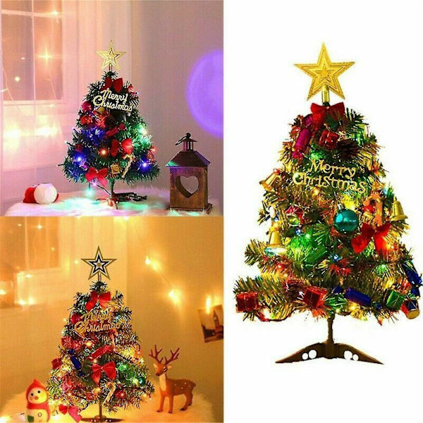 LED Artificiell Liten Mini Julgran Bordsskåp Dekorationer Jul Heminredning