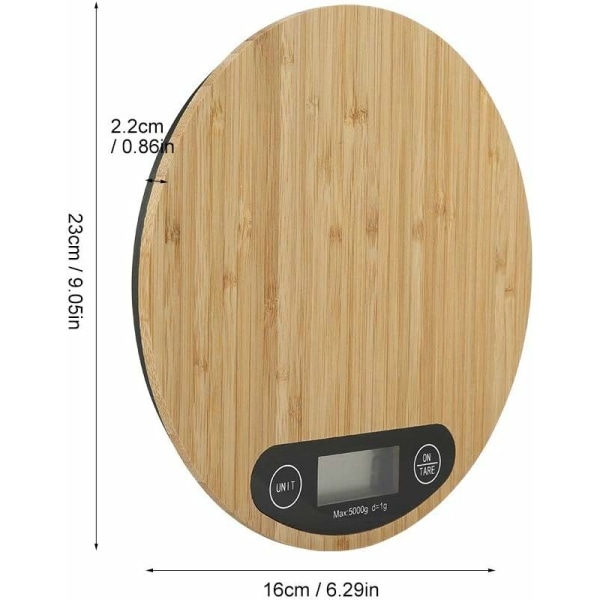 Bambu köksvåg 5 kg/1g Digital matvåg med hög precision