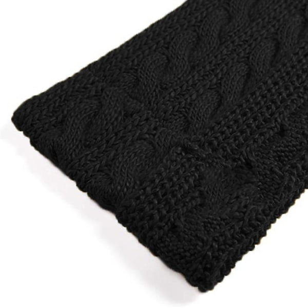 Två cirklar av ull twist scarf (svart)
