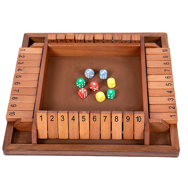 Skrivbordsleksaker Stäng lådan Tärningsspel Trä Nummer Spel Tärning Party Skrivbordsspel Stäng lådan Spel