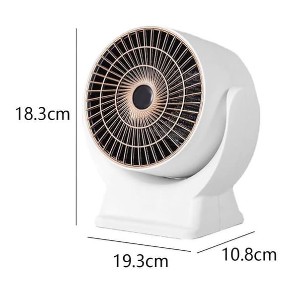 1 Keramisk värmare, legering, jämn fördelning, 3-bladig turbin, fallskydd, vardagsrum, sovrum, kontor.