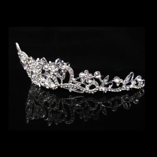 Crystal Rhinestone Tiara Crown For Princess Bridal Prom Bröllopsfest Bröllopshår Pannband för kvinnor