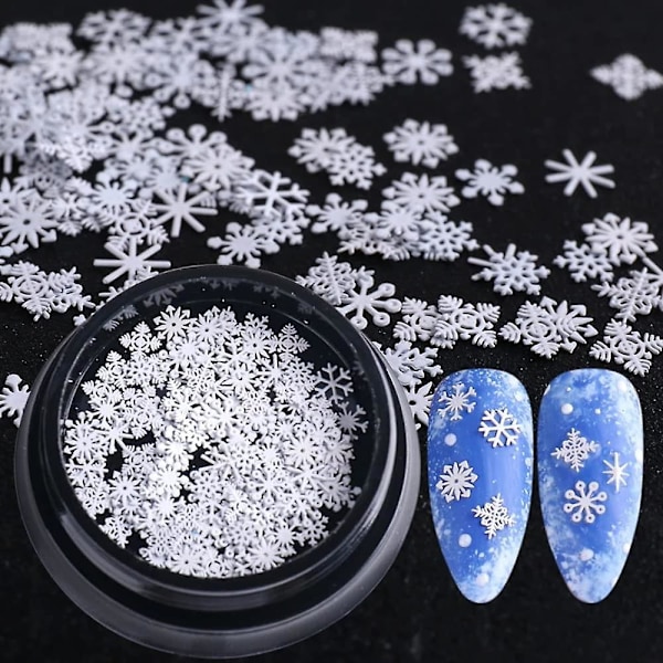 Jule-Neglekunst Glitterdekorasjoner Snøfnugg Sekvenser 3d Jule-Negleklistremerker DIY Negletilbehør Jule-Neglekunstforsyninger Manikyrdekorasjon