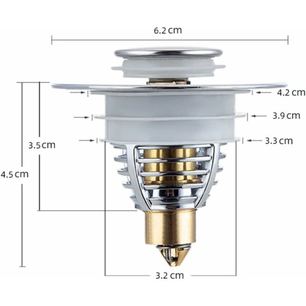 Diskpropp, T-Audace Universal Pop Up Diskpropp Badkarspropp Diskpropp för Kök Badrum [Passar 32-40mm Avloppshål].