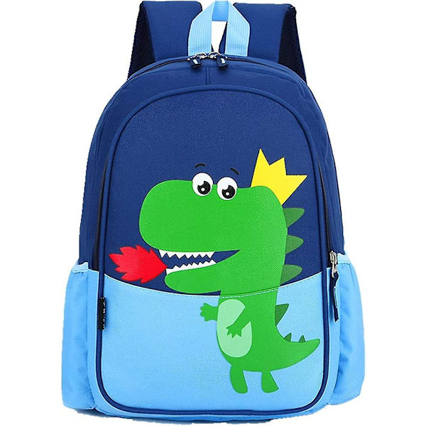 Barnas Lille Ryggsekk Søt Kul Dinosaur Vanntett Skoleveske Ryggsekk For Gutter Jenter (blå Stor)