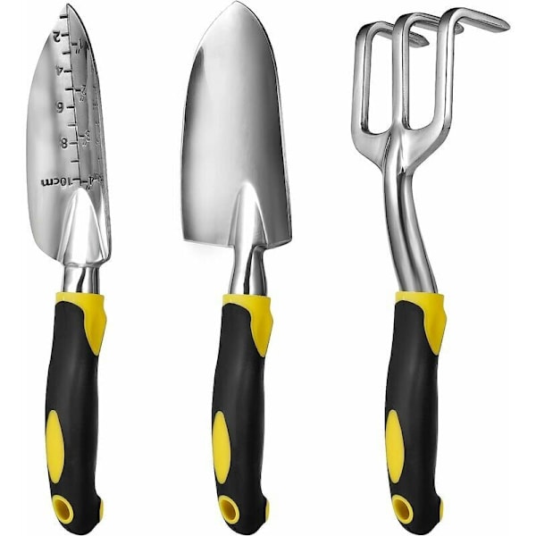 3-teiliges Gartenger??te-Set, Gartenger??te aus Aluminiumguss mit weichem, rutschfestem Gummigriff