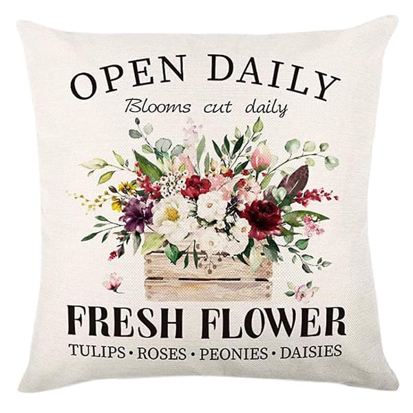 Vårfloral Kuddfodral med Glitter för Soffa, Kuddfodral för Heminredning
