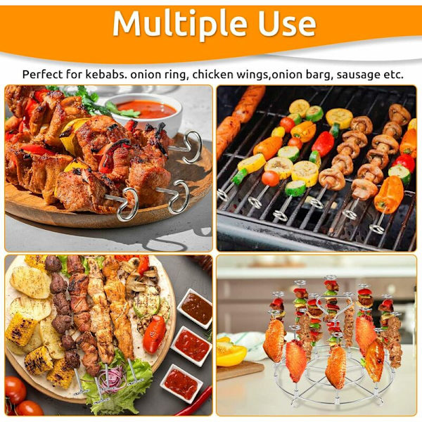 Air Fryer Kebab, Grillställ, Ninja 15-i-1 Tillbehör, Kompatibel med 8-liters Ninja Food/Instant Cooker/Tryckkokare