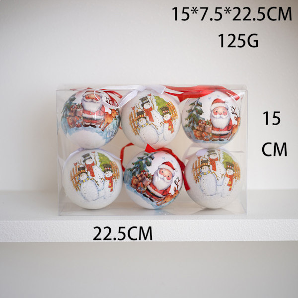Julgranspynt Vita Flerfärgade Papperspolyfoamstrumpor 7,5 x 7,5 x 7,5 cm (6 stycken)