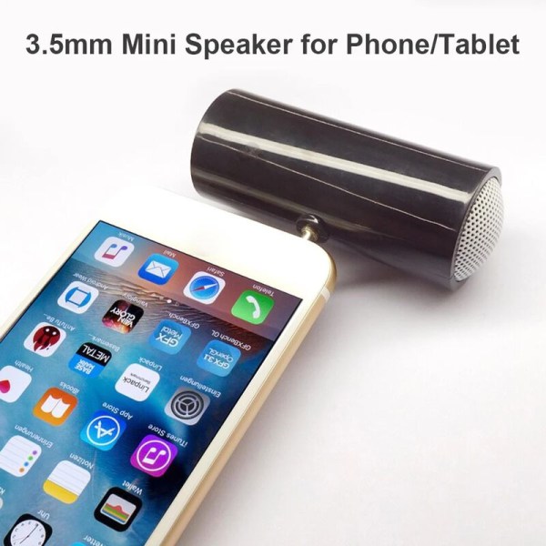 Minitelefonhögtalare med 3,5 mm jack-ingångshögtalare för musikhögtalare för iOS Android smartphone-surfplatta