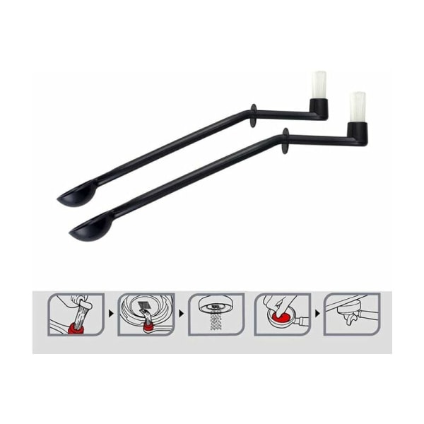 Kaffe Maskin Kaffe Borste Rengöring Pärla Espresso Maskin Sked Kaffe Rengöringsverktyg (2 Pack)