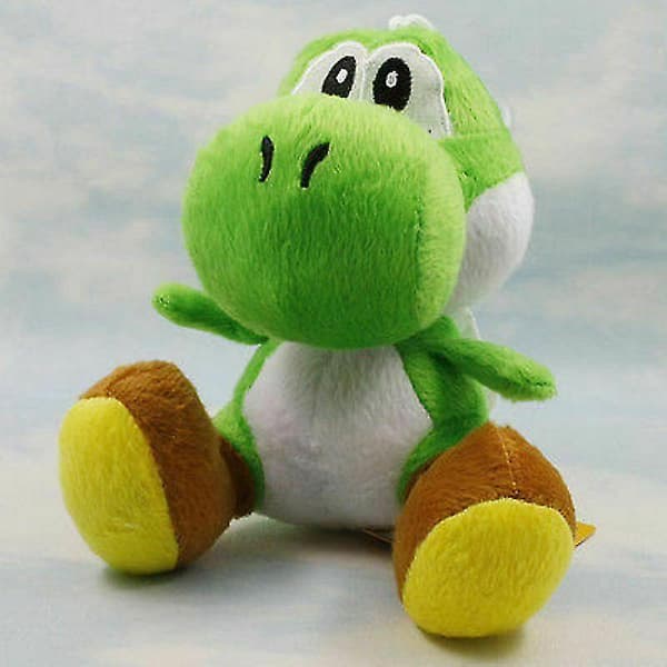6'' Super Mario Bros Grön Springande Yoshi Plyschleksak Dockfödelsedag A