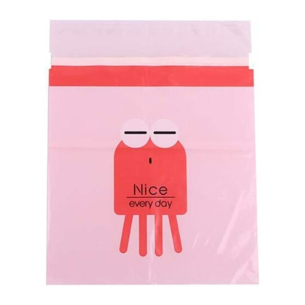 30 STK Biologisk nedbrydelig bilaffaldspose Engangsaffaldspose Pasta kontor tegneserie rengøringsposer (lyserød)