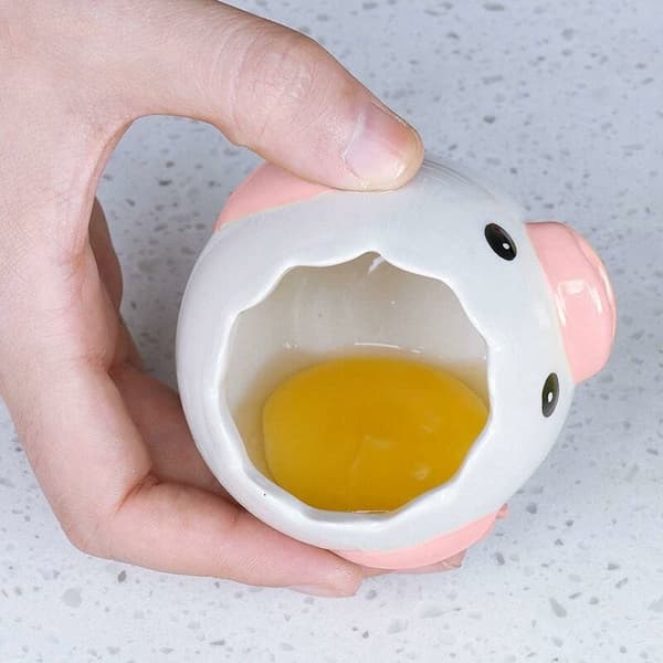 Äggseparator Äggula Vit Kyckling Äggvita Separator Ny Äggseparator Diskmaskin Söt Äggseparator för Kök Bageri Camping (Rosa)