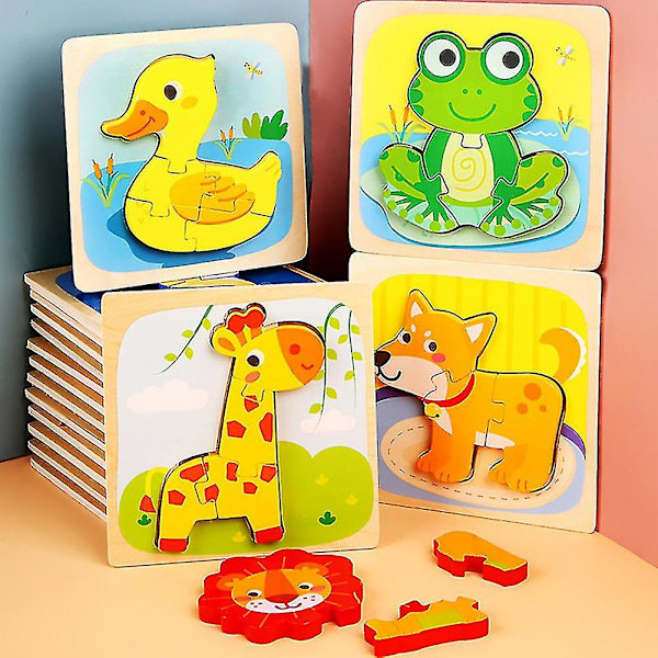 Tegnefilm Frog Train Animal 3D Board Pædagogisk børnelegetøj