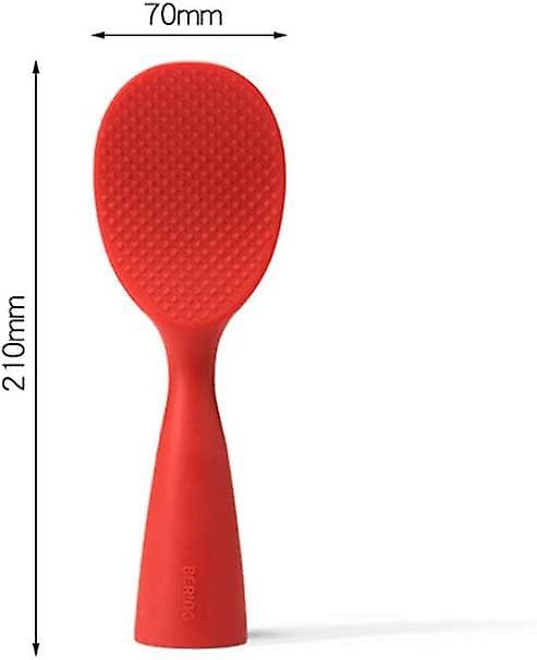 1 förpackning silikonsked för ris, non-stick ris, vertikal rissked (8,3 tum, röd)
