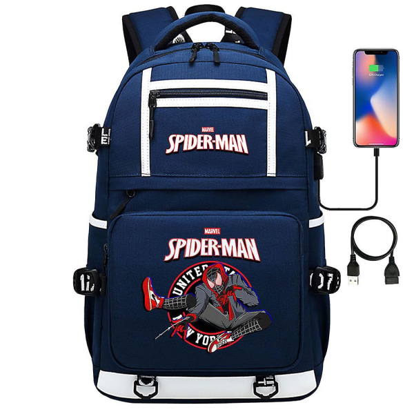 18-tums Spider Man Superhero USB -ryggsäck för bärbar dator för ungdomar, studenter, män och kvinnor - resväska med stor kapacitet2