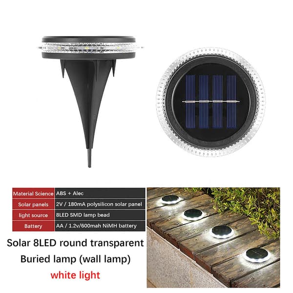 Solar Light Utomhus Vattentät Led Golvlampa (2st I En Låda) Vit