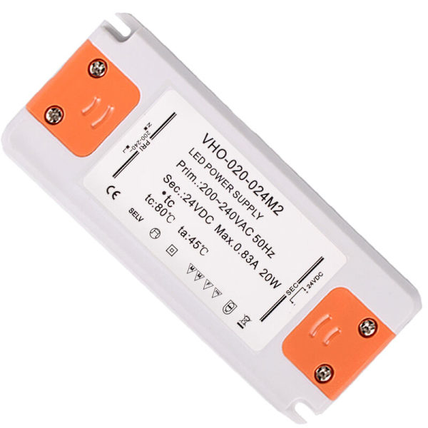 LED strømforsyningstransformator - 20W, 12V DC, 1,67A - Konstant spænding til LED-strimler og G4, MR11, MR16 LED-pærer