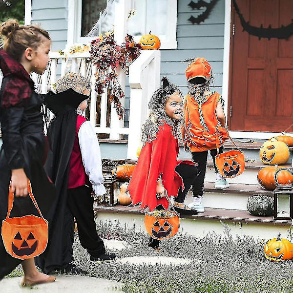 Halloween Pumpa Godisväskor För Barn, Trick Or Treat Väskor Icke-vävda Presentpåse Hållare Handväska(2st)
