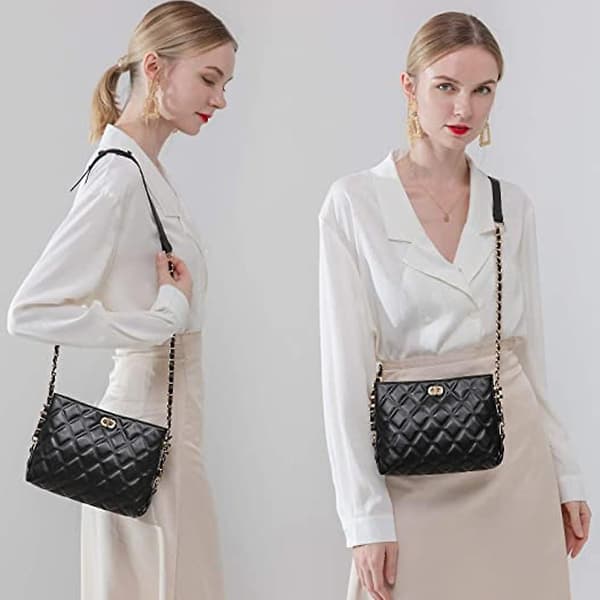Liten crossbody-väska för kvinnor, handväskor, mode, läder, lätt, handväskor, svart