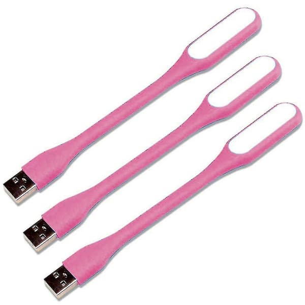 3 st mini LED-lampor med USB-gränssnitt - svart (rosa)