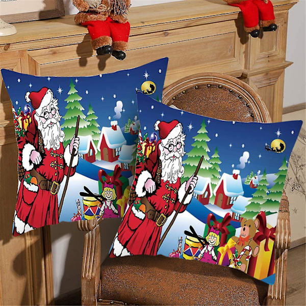Julkudde i bomullslinne, soffkudde, hemdekoration