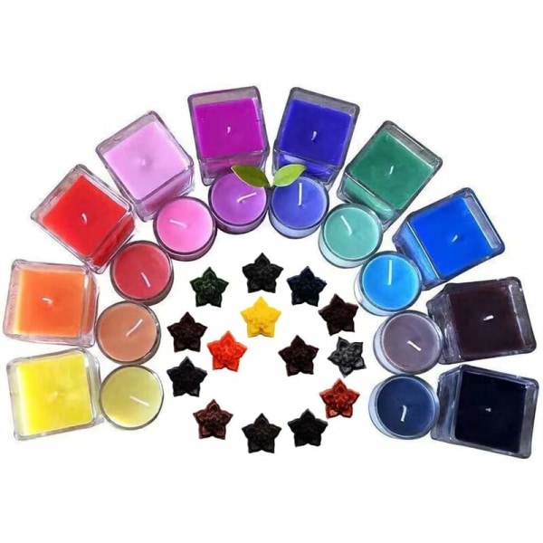 Ljusvaxfärger - 34 färger (5g/0,18oz) Ljusfärger för sojavax, bivax, ljusvax för ljustillverkning