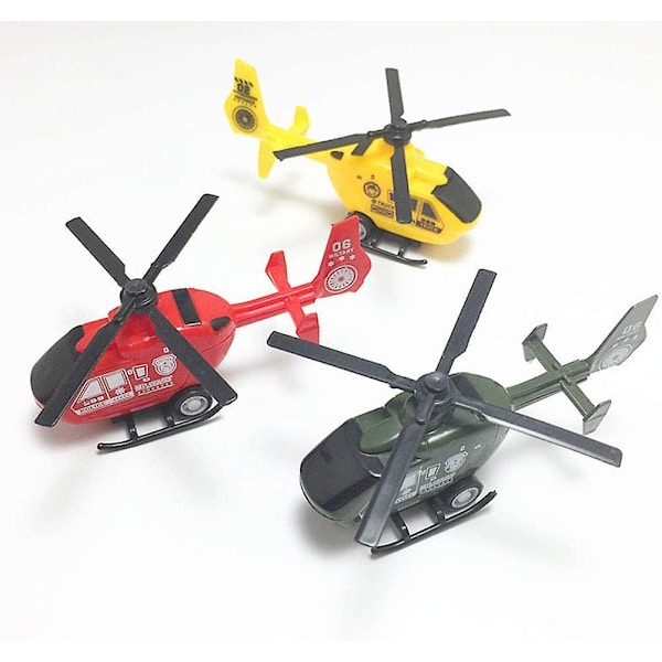 Simuleringshelikoptrar Mini Plast Die Cast Pullback Helikopter Leksak Dekoration Pull Back Flygplan Modeller Plan Leksaker Plast Tröghetsleksak För Barn