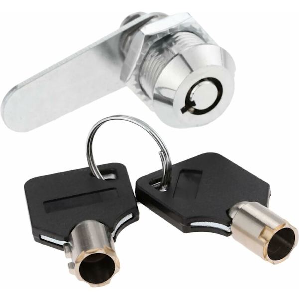 Rörlås i zinklegering för säkerhetslåda, dörrcylinder, brevlåda, verktygslåda, 2 nyckellås (20 mm)