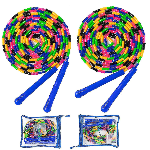 Dubbel Dutch Hopprep 16 Ft 2 Pack Lång Hopprep Barn Vuxna Pingrep Mjuk Pärlad Flerpersons Hopprep A-1
