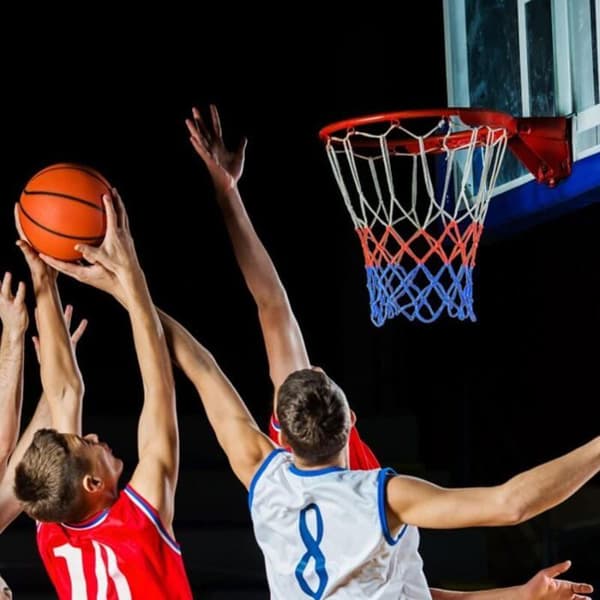 2-delat basketnät i nylon, hållbart, för utomhusbruk och lekplatser