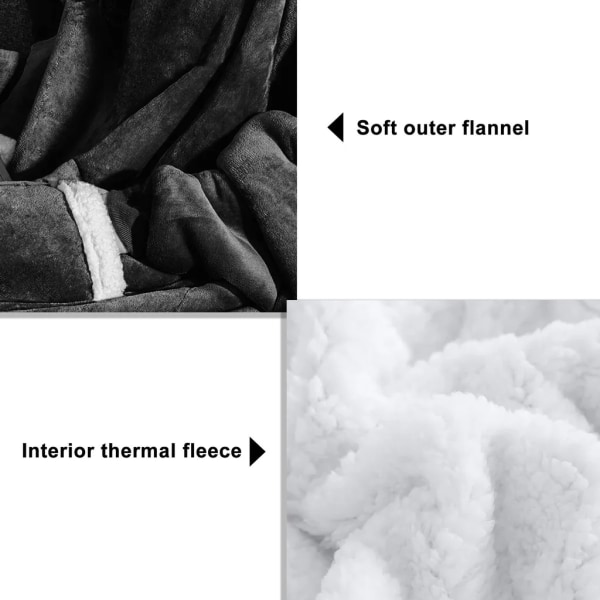 150 cm filt hoodie, hoodie filt med ärmar och huva, mysig filt, fluffig varm tröja, bärbar huva filt