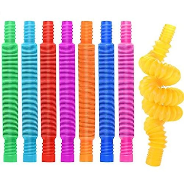 12 st Sensoriska Stretch Tubes Färgglada Fidget Toys Mini Sensor Tube Pop Tubes Pedagogiska barnleksaker Slumpmässig färg