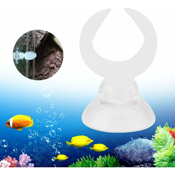 4-pack Akvariumssugkoppar Luftledningsshållare Sugkoppar med Klämmor för Akvarieluftledning 15-24mm