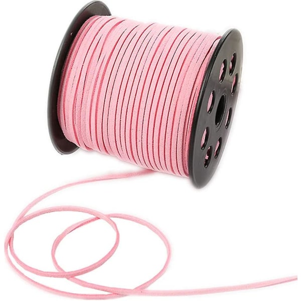91 m imiterat mockarep mjukt pärlrep sammetsband armband (rosa)