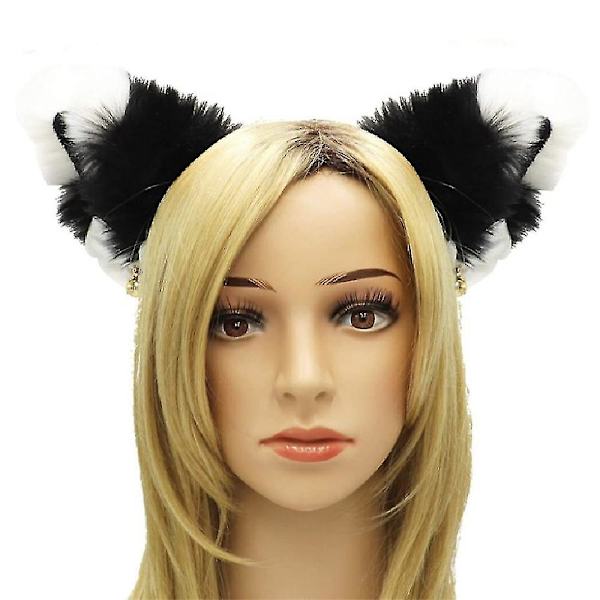 1 st Cat Ears Hårband Cosplay Flickor Kvinnor Söt Fest Hårkläder Vit