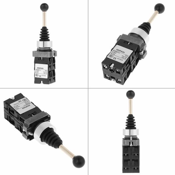 Joystick-switch, joystick-styrestik 4-positions fjederretur-switch industriel udskiftnings-switch sort