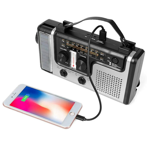 Uusi aurinkoradio käsikampi radio FM AM ladattava generaattori radio hätätilanne LED-valo