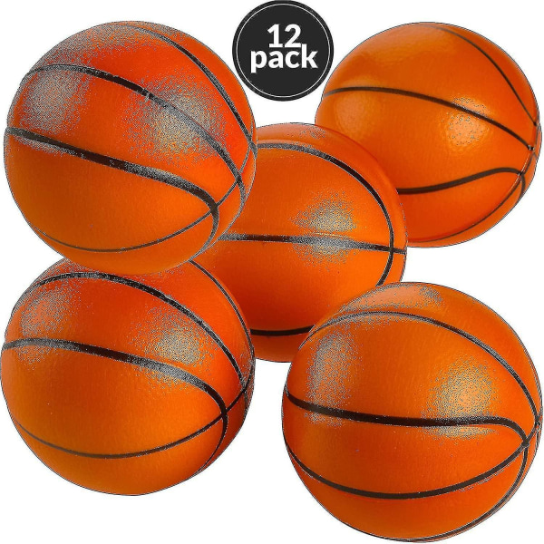 Mini Basketboll Stressbollar - (12-pack) 4 cm Små Skumbasketbollar För Barn, Sport Tema Festgåvor Leksaker Födelsedagsfest Spel Och Ångest,