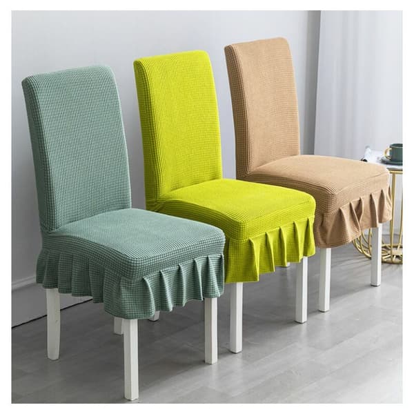 Set med 2 universella stretchstolsöverdrag - Modern - Gul