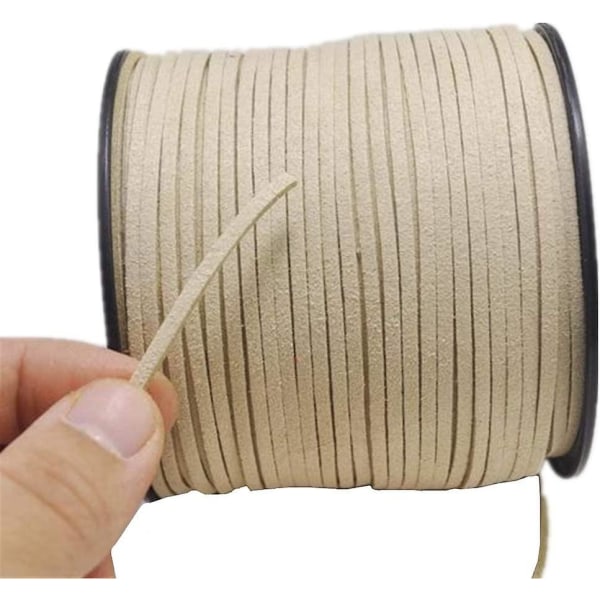 91 m konstmockarep Mjukt pärlrep Sammetsbandsarmband (beige)