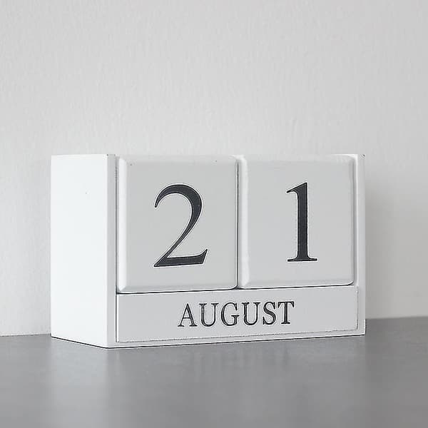 Trä skrivbord block kalender - evig block månad datum display hem kontor dekoration