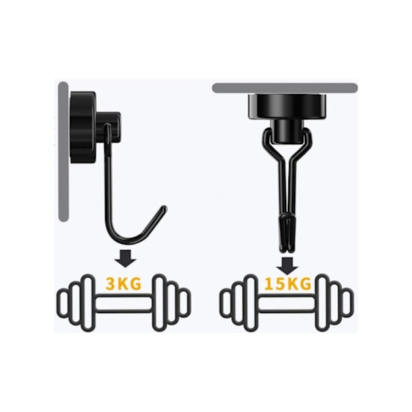 Vahva magneetti koukku 15kg magneetti koukku jääkaappi hopea neodyymi pyörivä magneetti koukku magneetti koukku magneetti keittiö tee pyyhe pöytä 6 kpl