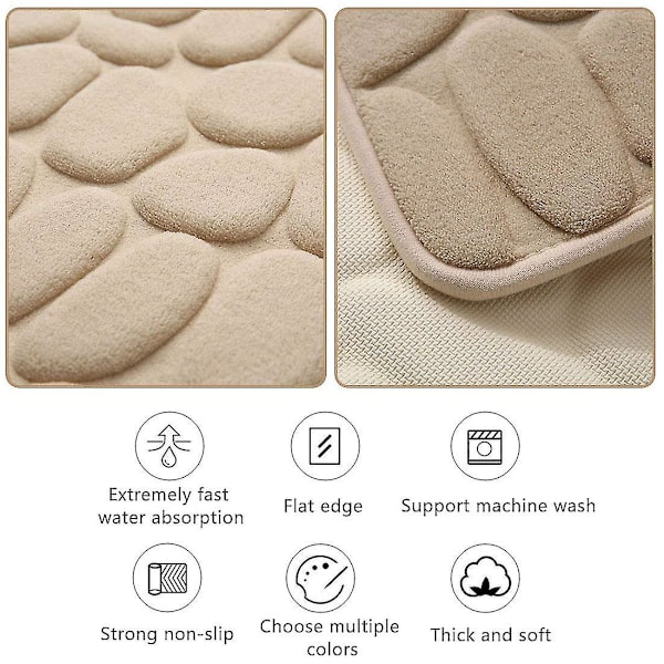 40x60cm Absorberande halkfri badrumsmatta minnesskum badrumsmatta duschmassagematta tvättbar golvmatta