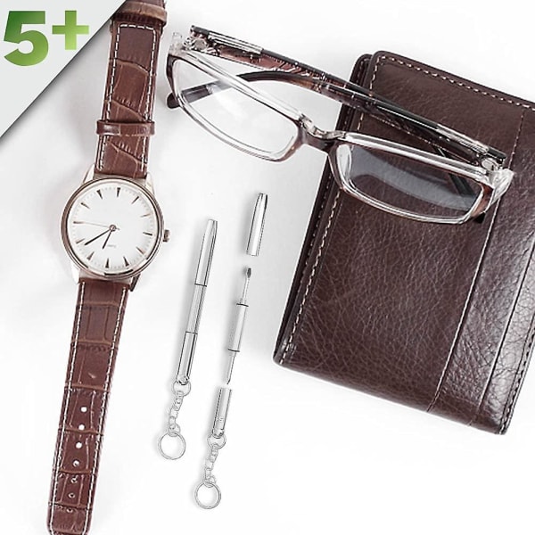 Multifunktionsglasögonskruvmejsel Minihandverktyg 3-i-1 glasögonskruvmejsel Watch Reparationssats med nyckelring