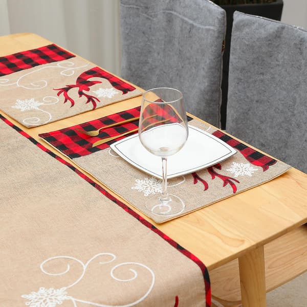 Juldekoration Linnebroderi Älg Bordstablett Heminredning
